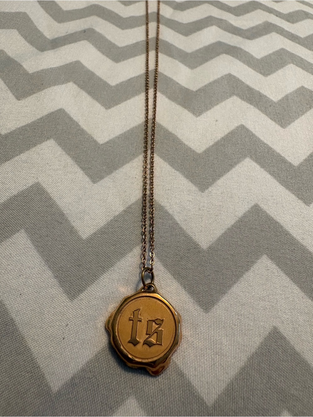 Taylor Swift Reputation Wax Seal Rose Gold Necklace